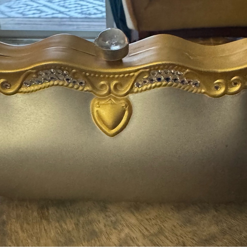 Vintage "DANIELLA' Minaudiere Gun Metal & Crystal Clutch